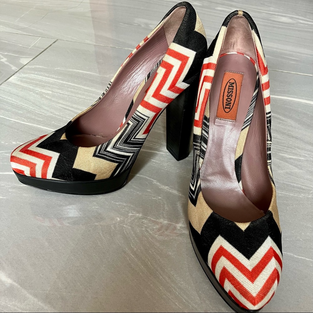 Missoni Zig Zag High Platform Heels Size 41